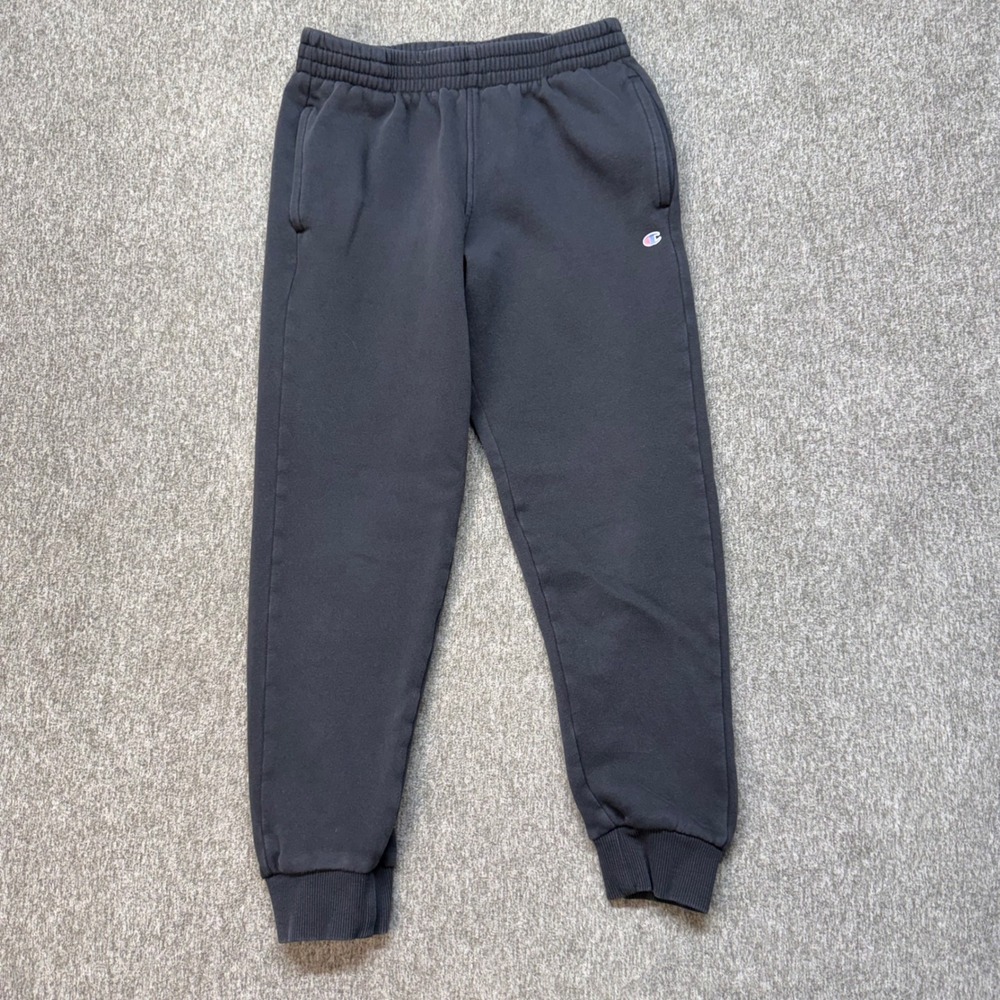 Champion Kids Black Fleece Joggers Sweatpants Size L 14/16 Activewear 000